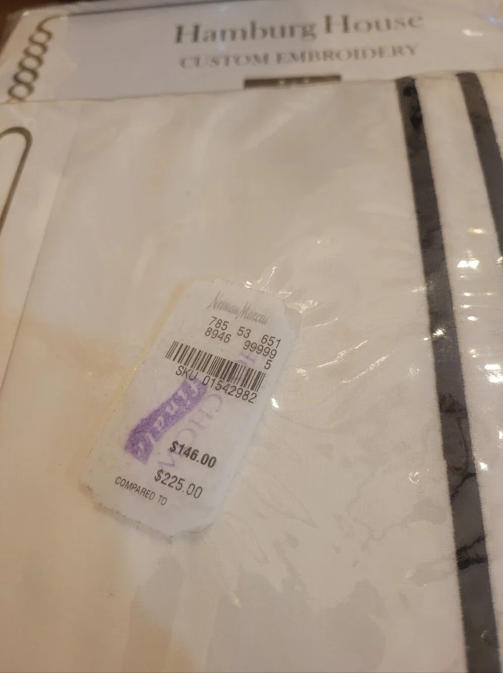 Hamburg House Custom Embroidery Flat Sheet QUEEN Egyptian Cotton